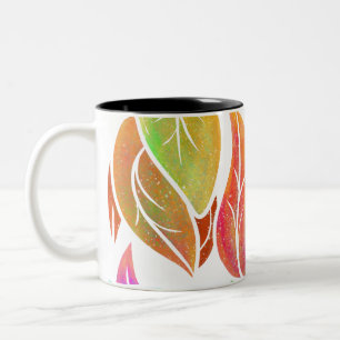 Tasse 2 Couleurs Feuilles d'automne motif