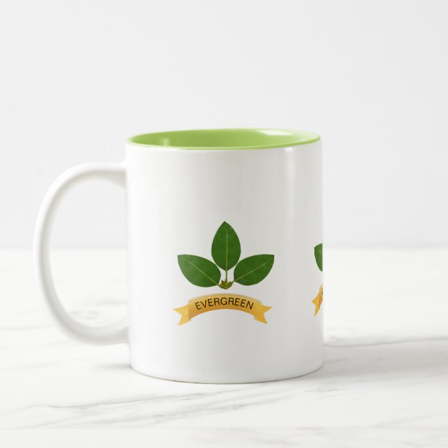 Tasse 2 Couleurs Feuilles de baie verte (Gauche)