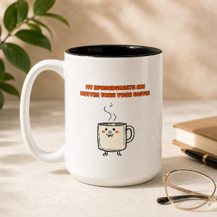 Tasse 2 Couleurs Feuilles de calcul chaudes Humour de bureau Concep