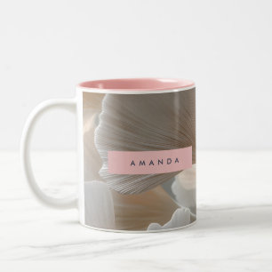 Tasse 2 Couleurs Feuilles de Ginkgo Neutres Élégantes Personnalisée