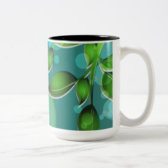 Tasse 2 Couleurs Feuilles de jardin frais (Droit)
