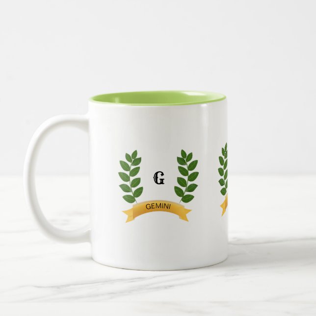 Tasse 2 Couleurs Feuilles verts (Gauche)