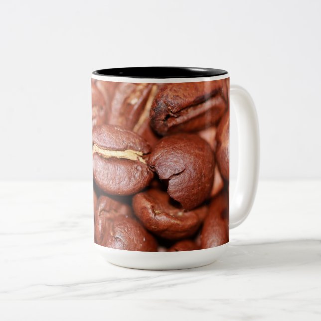 Tasse 2 Couleurs Fèves de café grillées (Devant droit)