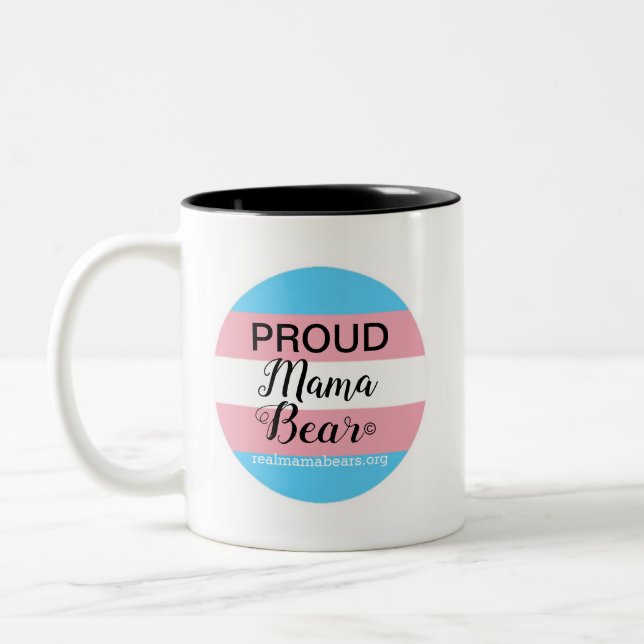 Tasse 2 Couleurs Fier maman moug en blanc (Gauche)
