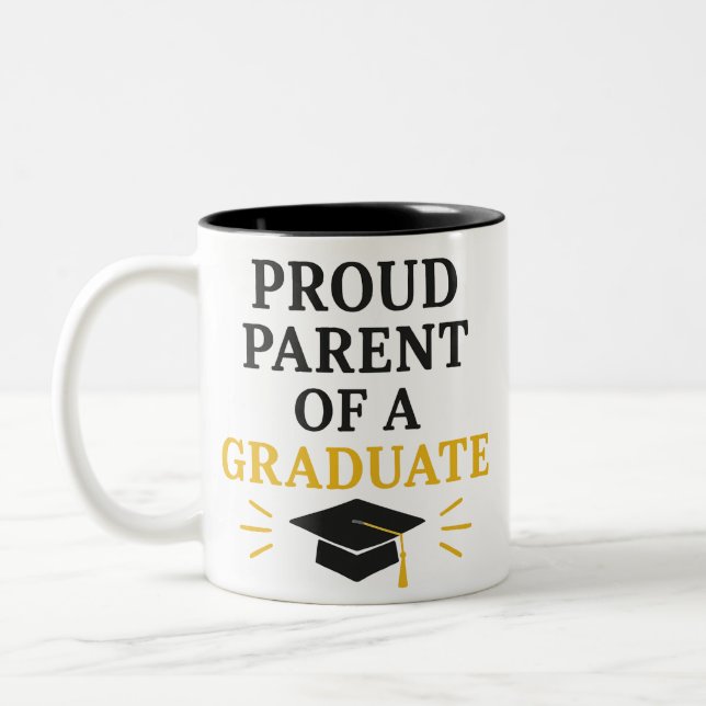 Tasse 2 Couleurs Fier parent d'un diplômé (Gauche)