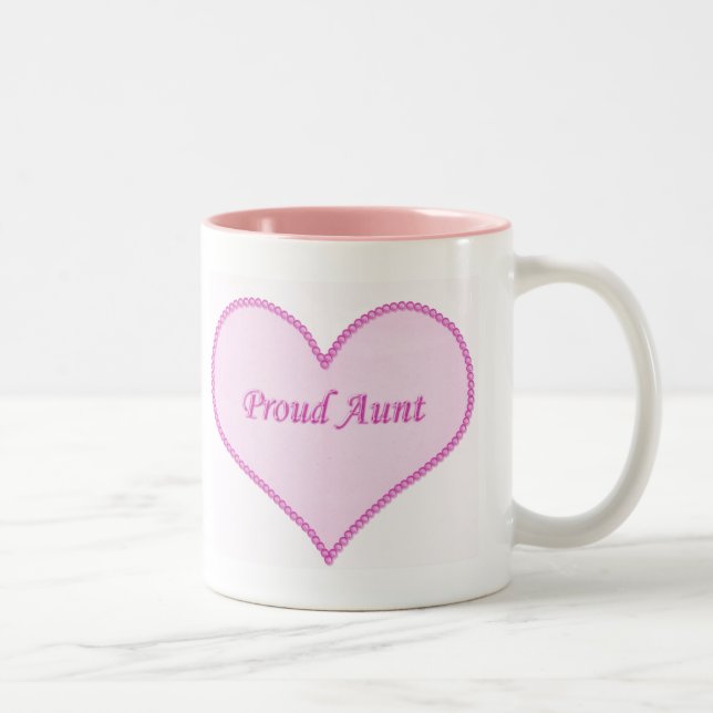 Tasse 2 Couleurs Fier Tante Mug, Rose (Droit)