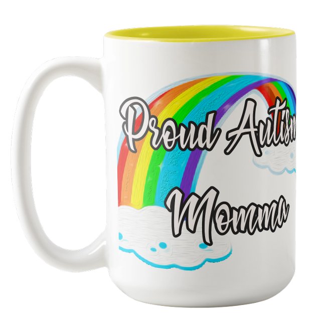 Tasse 2 Couleurs Fière autisme maman (Proud Autism Mama Two-Tone Coffee Mug)