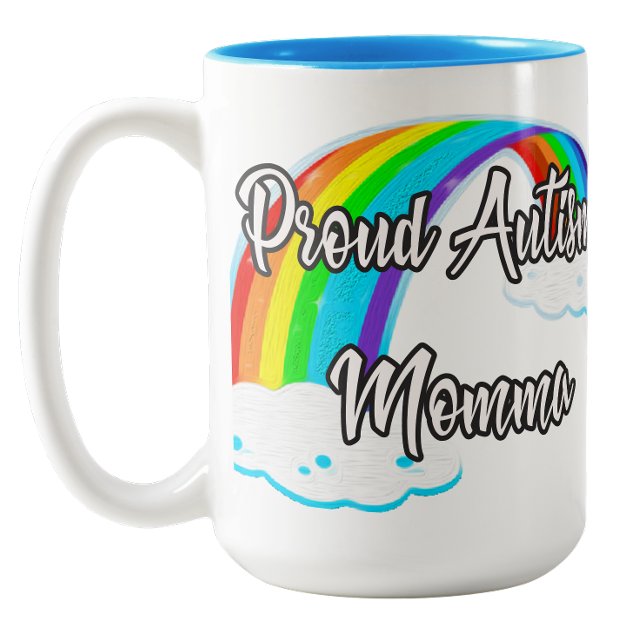 Tasse 2 Couleurs Fière autisme Momma Pastel puzzles (Proud Autism Momma Pastel puzzles Two-Tone Coffee Mug)