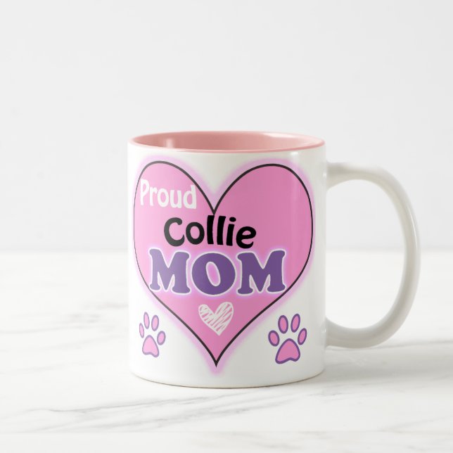 Tasse 2 Couleurs Fière Collie Maman (Droit)