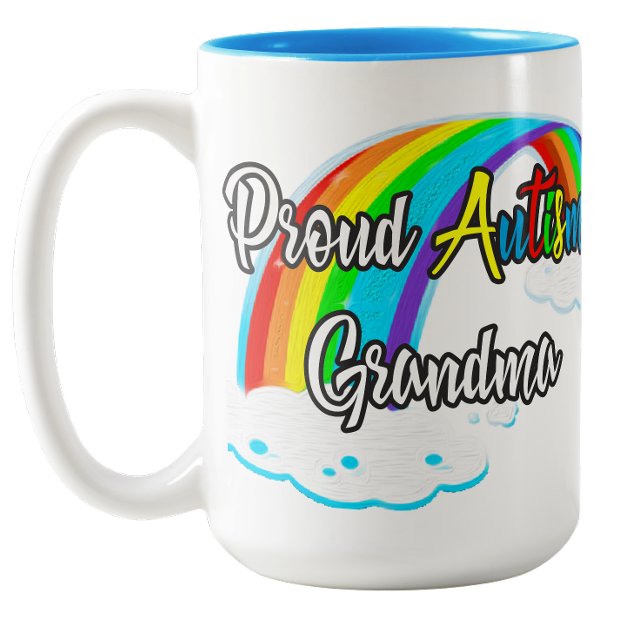 Tasse 2 Couleurs Fière grand-mère autiste (Proud Autism Grandma Two-Tone Coffee Mug)