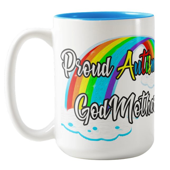 Tasse 2 Couleurs Fière marraine de l'autisme (Proud Autism Godmother Two-Tone Coffee Mug)