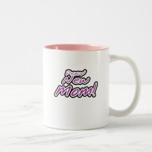 Tasse 2 Couleurs Fière nouvelle maman Purple Texte Tshirts et cadea