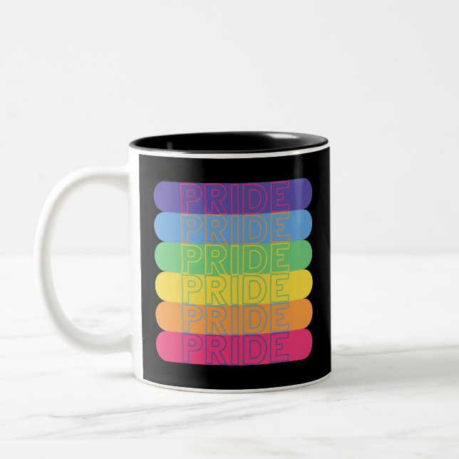 Tasse 2 Couleurs Fierté dans les couleurs arc-en-ciel (Gauche)
