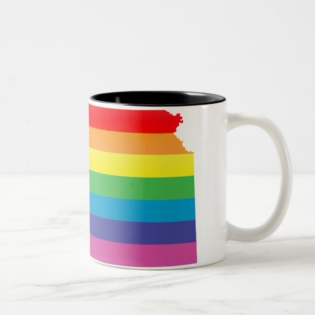 Tasse 2 Couleurs fierté kansas. rayé. (Droit)