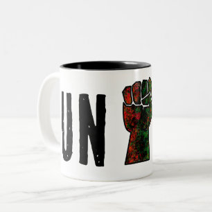 Tasse 2 Couleurs fierté noire drapeau rouge vert poing panafricain