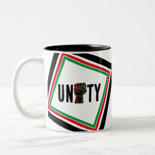 Tasse 2 Couleurs fierté noire drapeau rouge vert poing panafricain