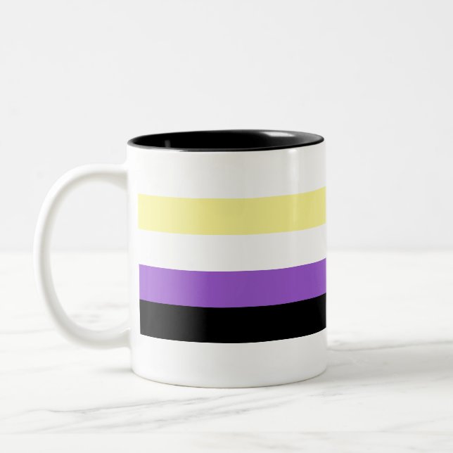 Tasse 2 Couleurs Fierté non binaire (Gauche)