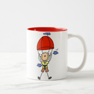 Tasse 2 Couleurs Figure Bâton Plongeant dans le Ciel