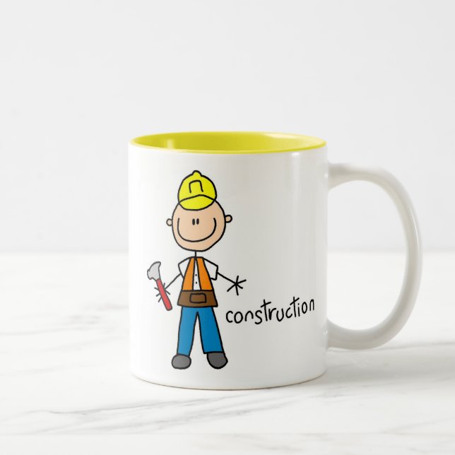 Tasse 2 Couleurs Figure de bâton de construction (Droit)