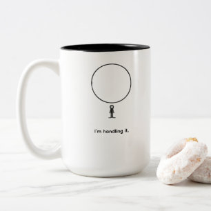 Tasse 2 Couleurs Figure Minimal Sous Pression Art De Ligne Abstrait