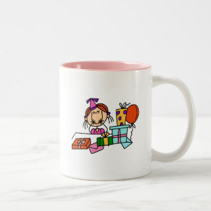 Tasse 2 Couleurs Fille aux Cheveux Rouges avec T-shirts de Cadeaux