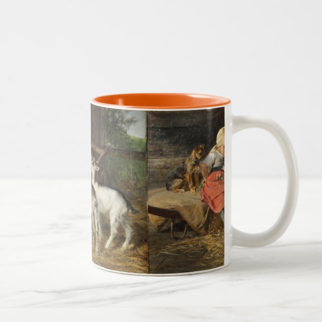 Tasse 2 Couleurs Fille avec chien et enfants Hermine Biedermann-Are (Droit)