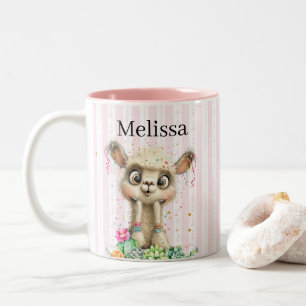 Tasse 2 Couleurs Fille blonde aquarelle Tout nom