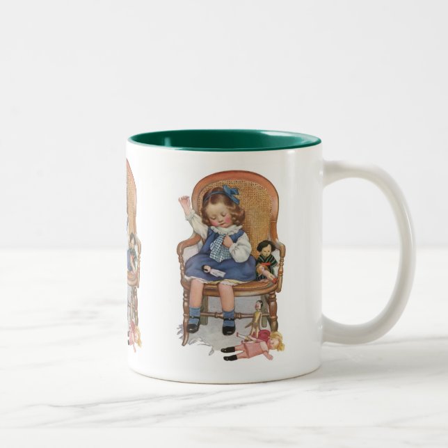 Tasse 2 Couleurs Fille coudre des Dollies (Droit)