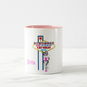 Tasse 2 Couleurs Fille D'Anniversaire De Fabulous Las Vegas SHOWGIR