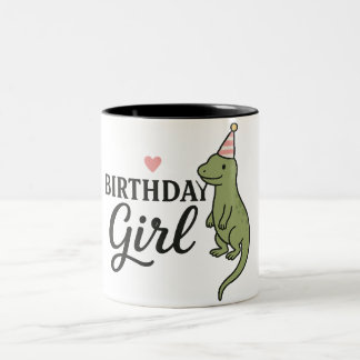 Tasse 2 Couleurs Fille d'anniversaire Lizard - Design de soirée mig