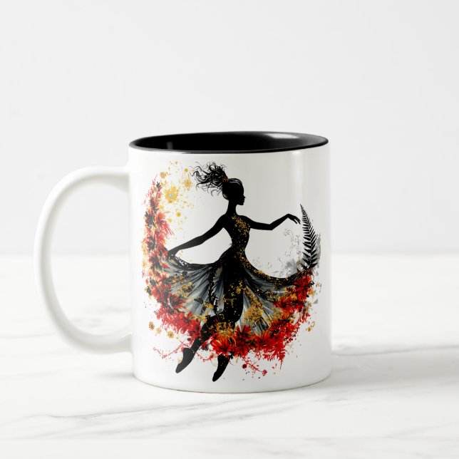 Tasse 2 Couleurs fille danse fleurs impulsion inspiration printemps (Gauche)