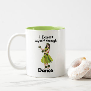 Tasse 2 Couleurs Fille danseuse de hula s'exprimant à travers la da