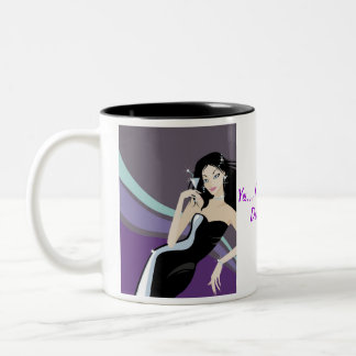 Tasse 2 Couleurs fille de fantaisie pourpre avec le verre de