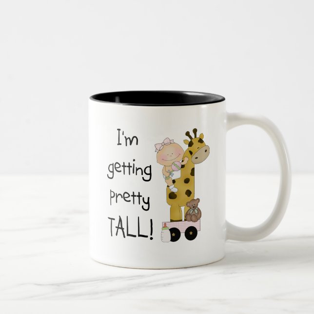 Tasse 2 Couleurs Fille de girafe obtenant les T-shirts et les (Droit)