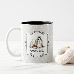 Tasse 2 Couleurs Fille de maman Chih Tzu (blanc tan) Chien Maman mi