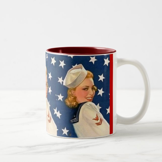 Tasse 2 Couleurs Fille de pin-up de liberté (Droit)