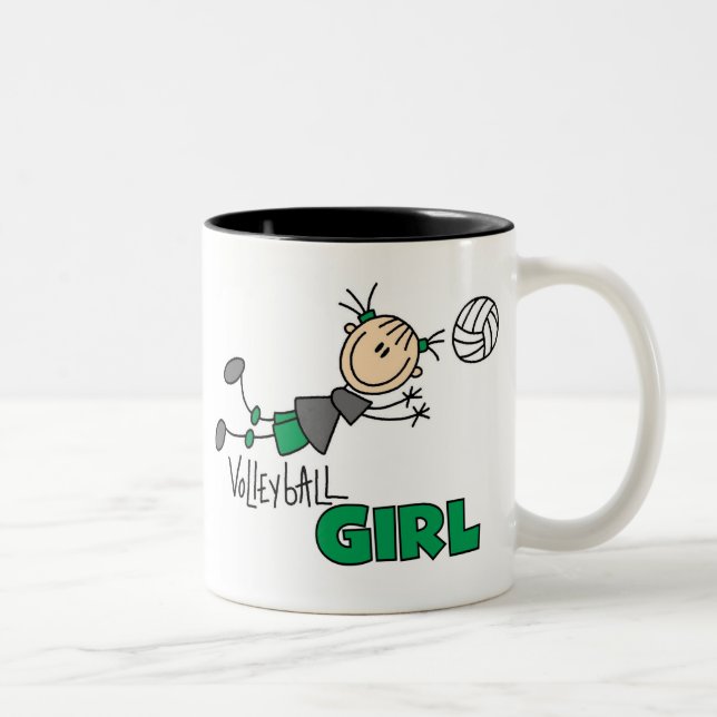 Tasse 2 Couleurs Fille de volleyball (Droit)