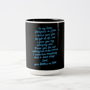 Tasse 2 Couleurs Fille drôle en droit à ma chère fille en droit