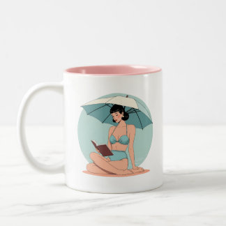 Tasse 2 Couleurs Fille en Bikini Brise d'Été – Vibes Rétro Plage