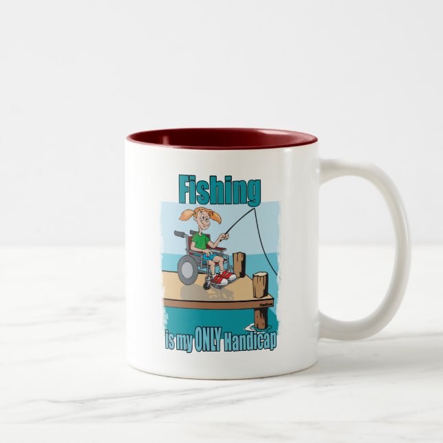 Tasse 2 Couleurs Fille en fauteuil roulant Pêche (Droit)