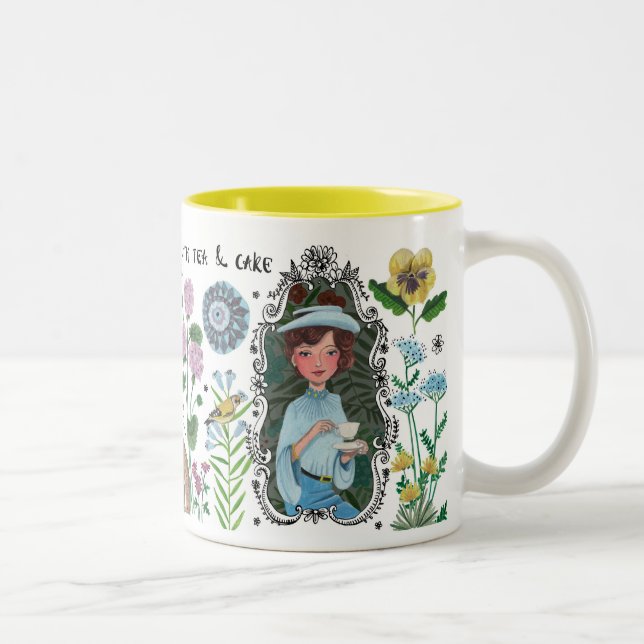 Tasse 2 Couleurs Fille Fleur Animal | Musique (Droit)