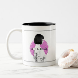 Tasse 2 Couleurs Fille mignonne et classe rose et noir