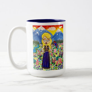 Tasse 2 Couleurs Fille norvégienne dans Bunad