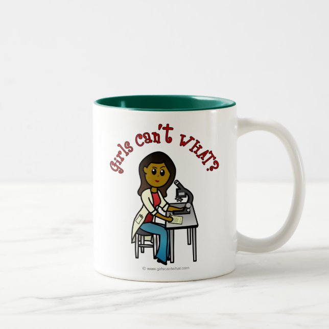 Tasse 2 Couleurs Fille scientifique noire (Droit)