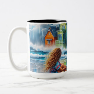 Tasse 2 Couleurs Fille sur la plage