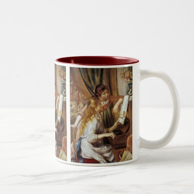 Tasse 2 Couleurs Filles au piano (Droit)