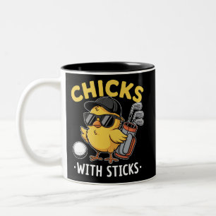 Tasse 2 Couleurs Filles aux bâtons Golfeuse Club de golf Golf