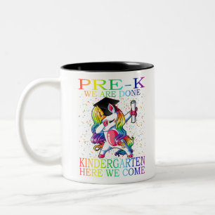 Tasse 2 Couleurs Filles Pré-K Graduation Magique Unicorne Cadeau