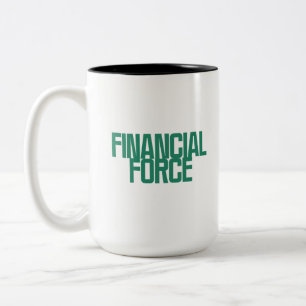 Tasse 2 Couleurs Financial Force Conception de la puissance de l'