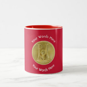Tasse 2 Couleurs Firefighter Capitaine 2 Gold Bugle Medallion